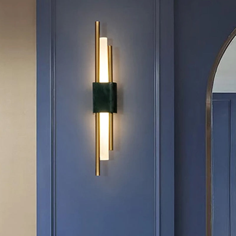 Fiona's Modern Marble Sconce - Green LED Light with Sophisticated Style