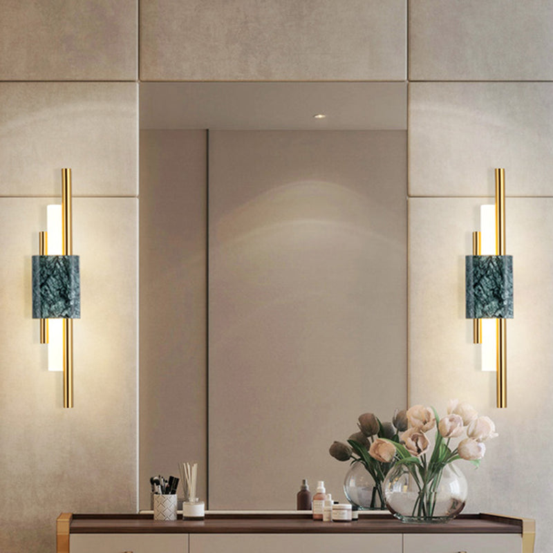 Fiona's Modern Marble Sconce - Green LED Light with Sophisticated Style