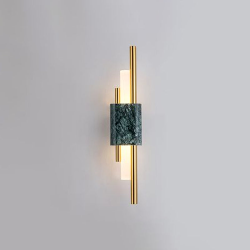 Fiona's Modern Marble Sconce - Green LED Light with Sophisticated Style