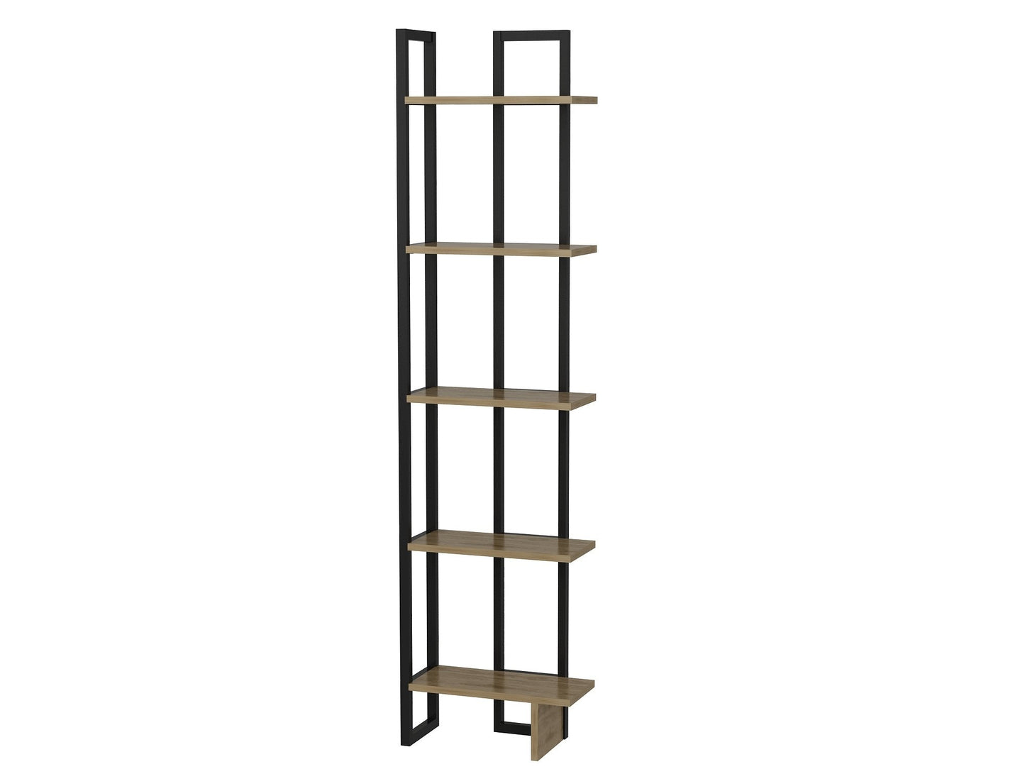 Alice 71" Tall Metal Manufactured Wood Bookcase | Corner Bookcase