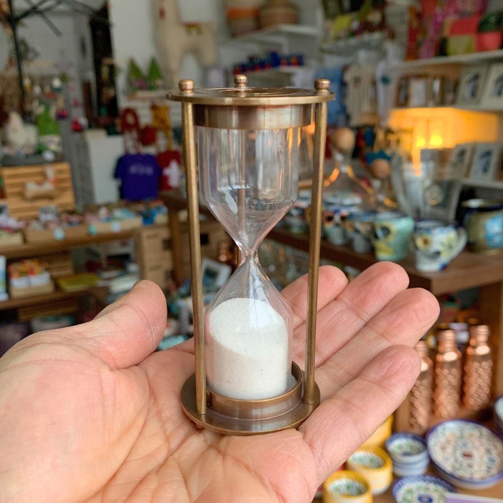 Vintage Brass 3-Minute Hourglass