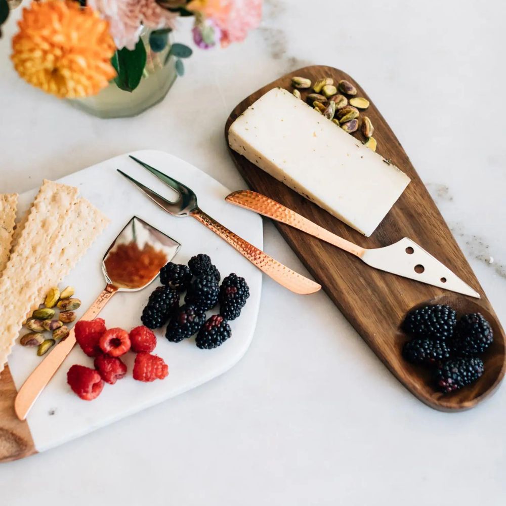 Hammered Handle Cheese Servers Set