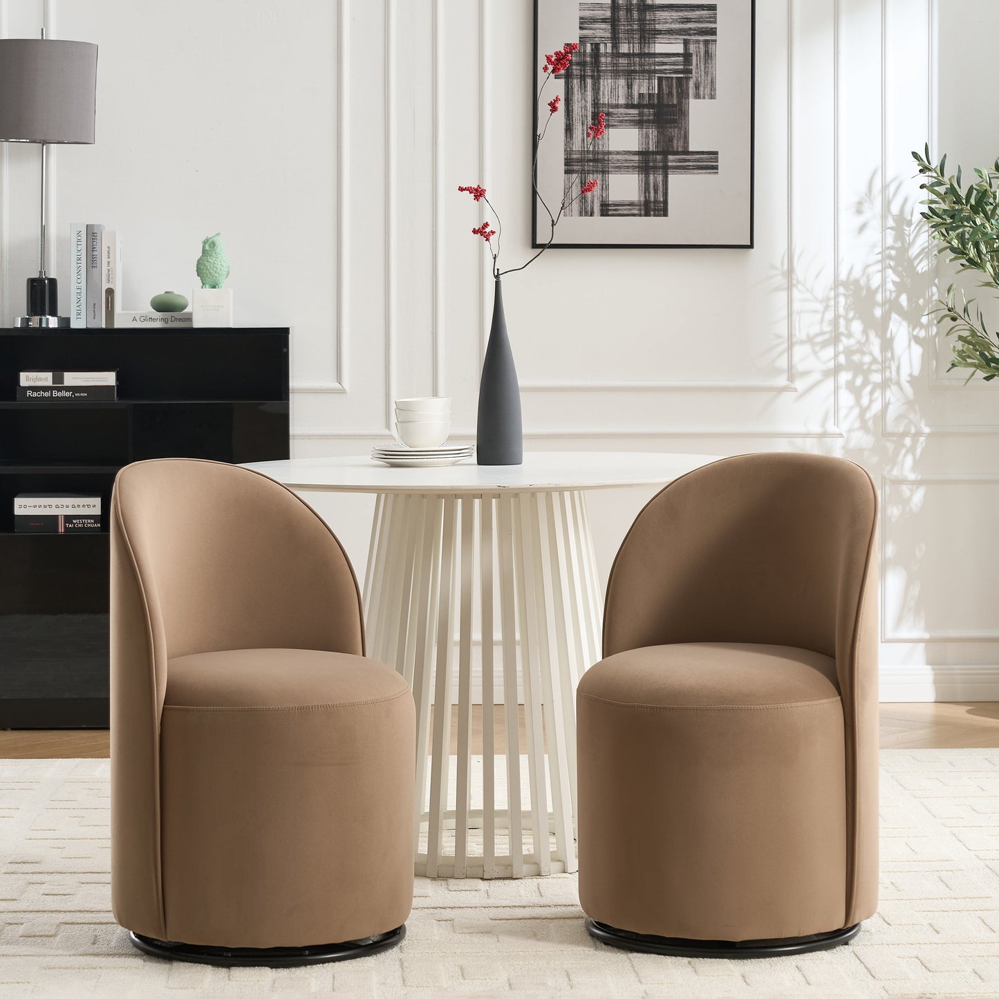 Set Of 1 Upholstered Kitchen & Dining Room Barrel Chair