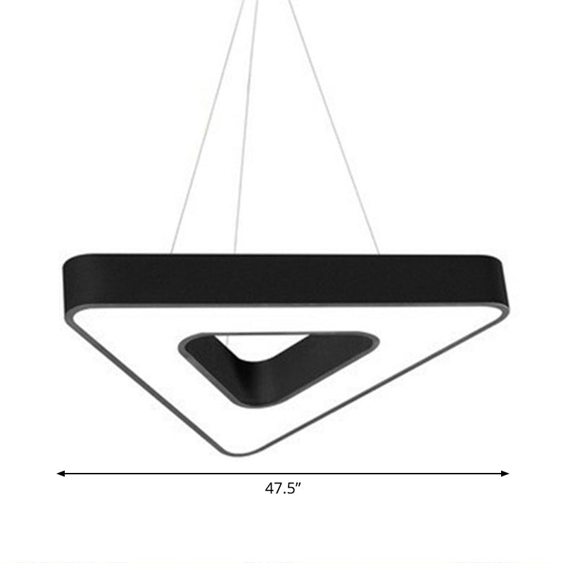 Triangular LED Gym Chandelier - Contemporary Acrylic Suspension Light in Black, Multi-Size, Energy-Efficient (23.5" - 47.5")
