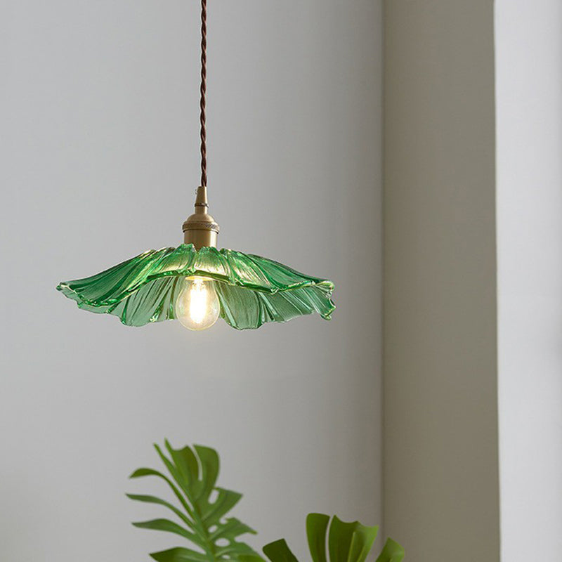 Isabella's Floral Pendant: Vintage Elegance with Modern Charm (Clear Green Amber)
