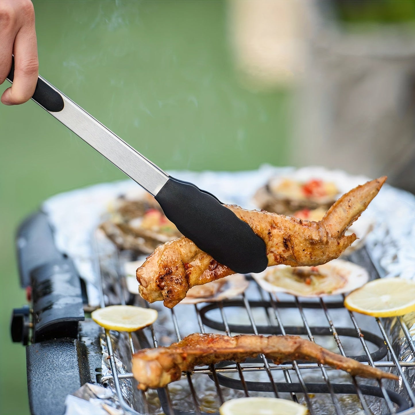 HighHeat Silicone Kitchen Tongs with Locking Grip 30cm