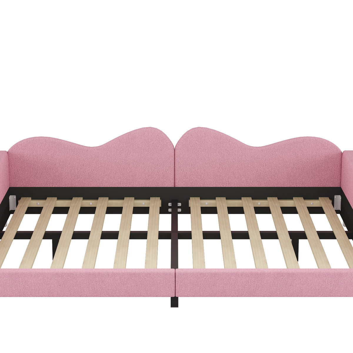 Full Size Upholstered Daybed with Cloud-Shaped Backrest