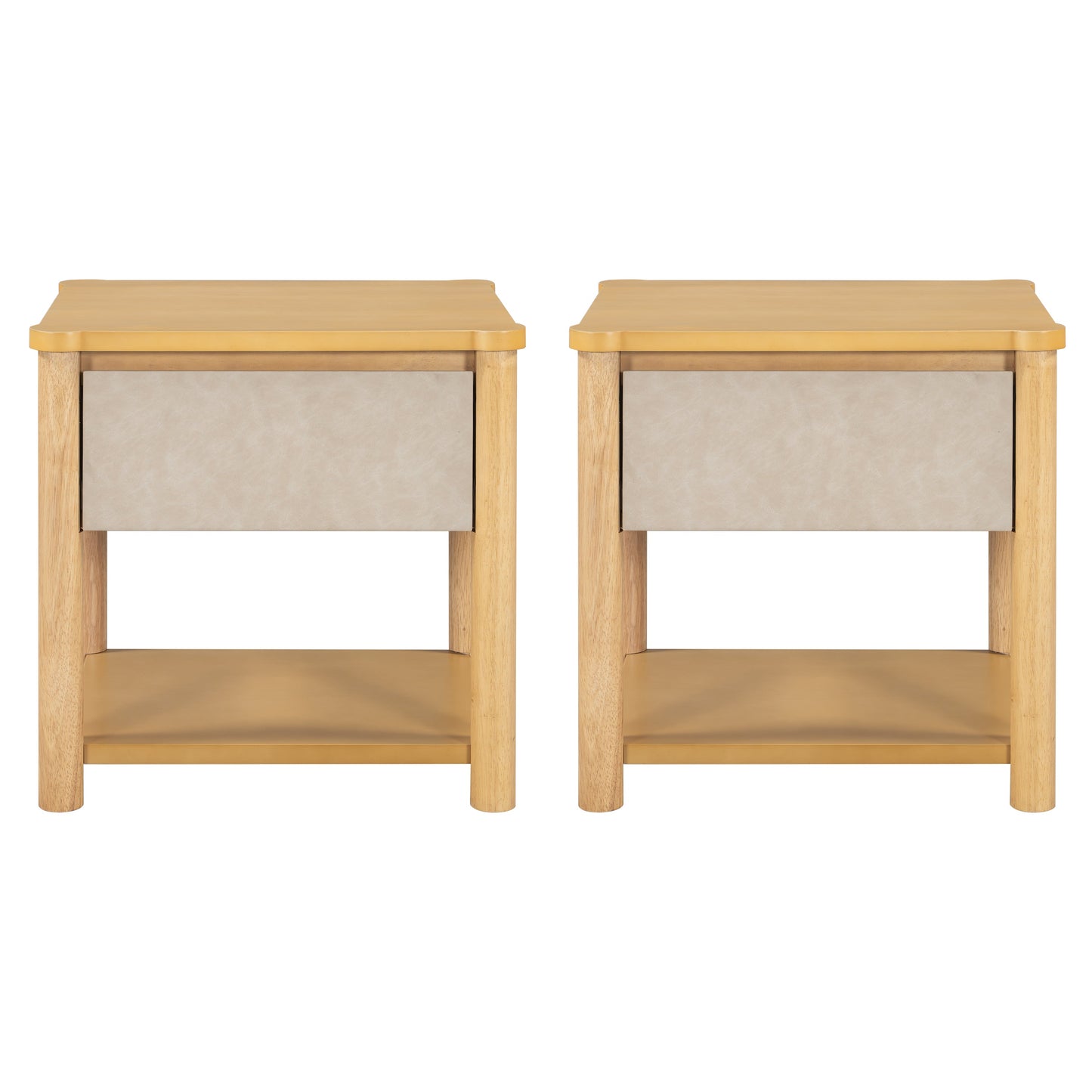 Wood Nightstand Set - Modern Nightstands with Drawer