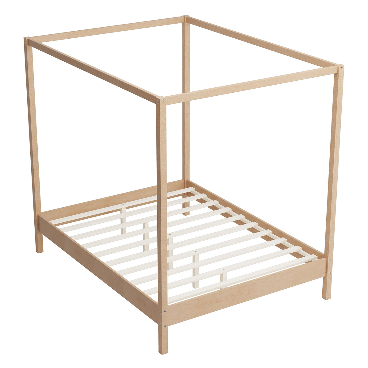 Solid Wood Queen Size Canopy Bed Frame
