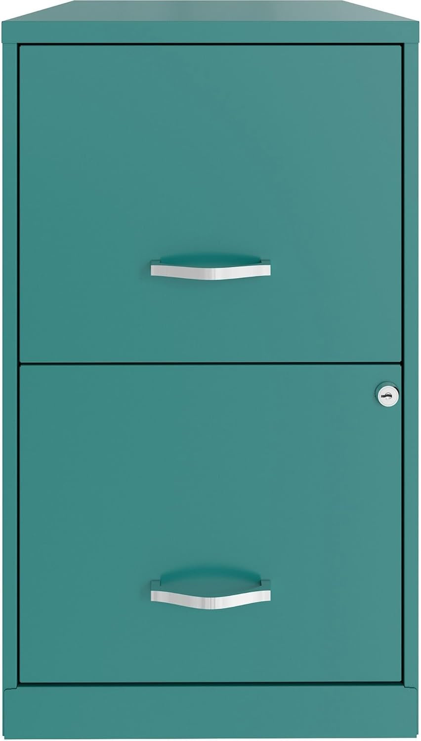Teal 2-Drawer File Cabinet With Smooth-Glide Drawers, 14.2 Inch Width, 18 Inch Depth, 24.5 Inch Height, Steel