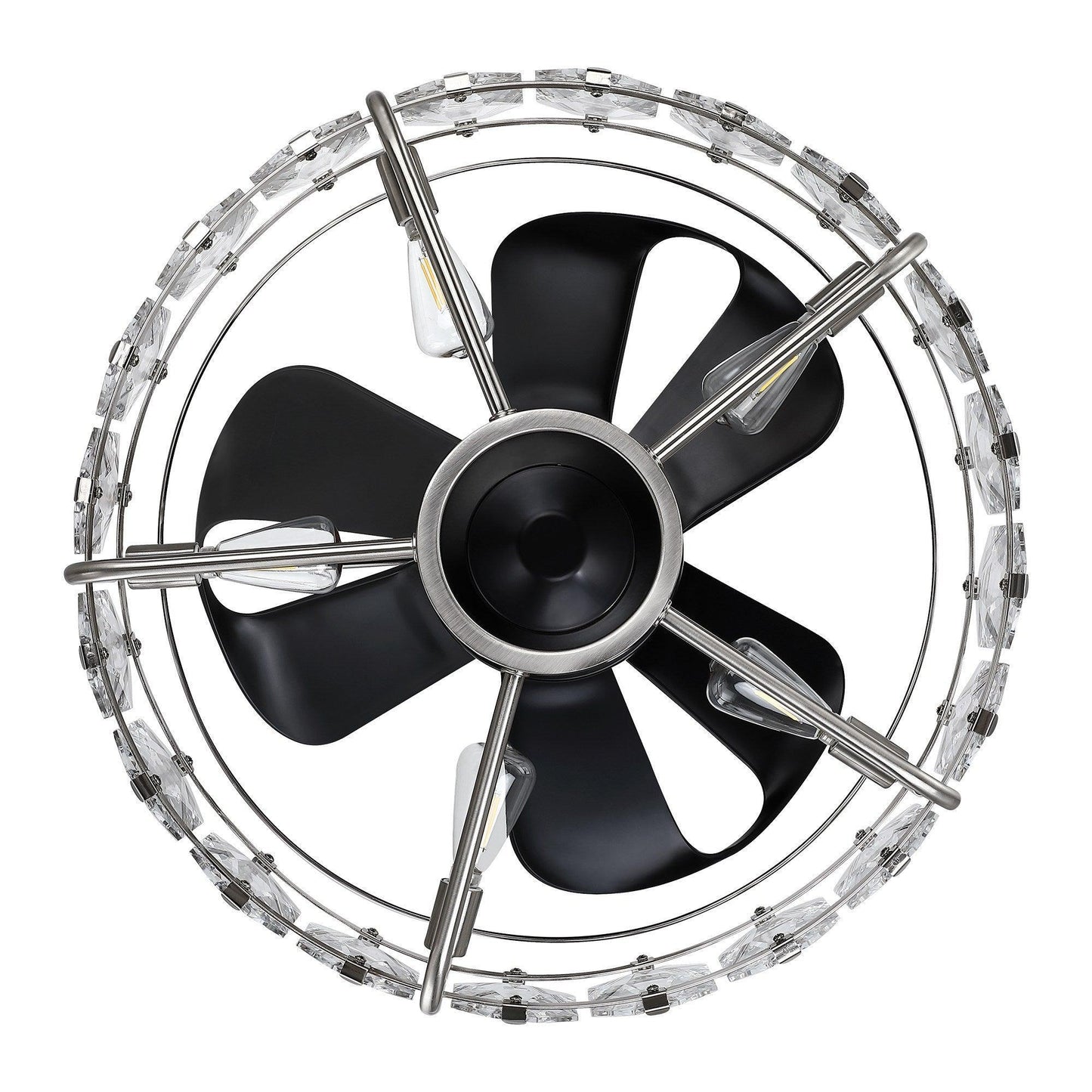 23" Modern DC Motor Downrod Mount Reversible Fandelier Ceiling Fan with Lighting and Remote Control