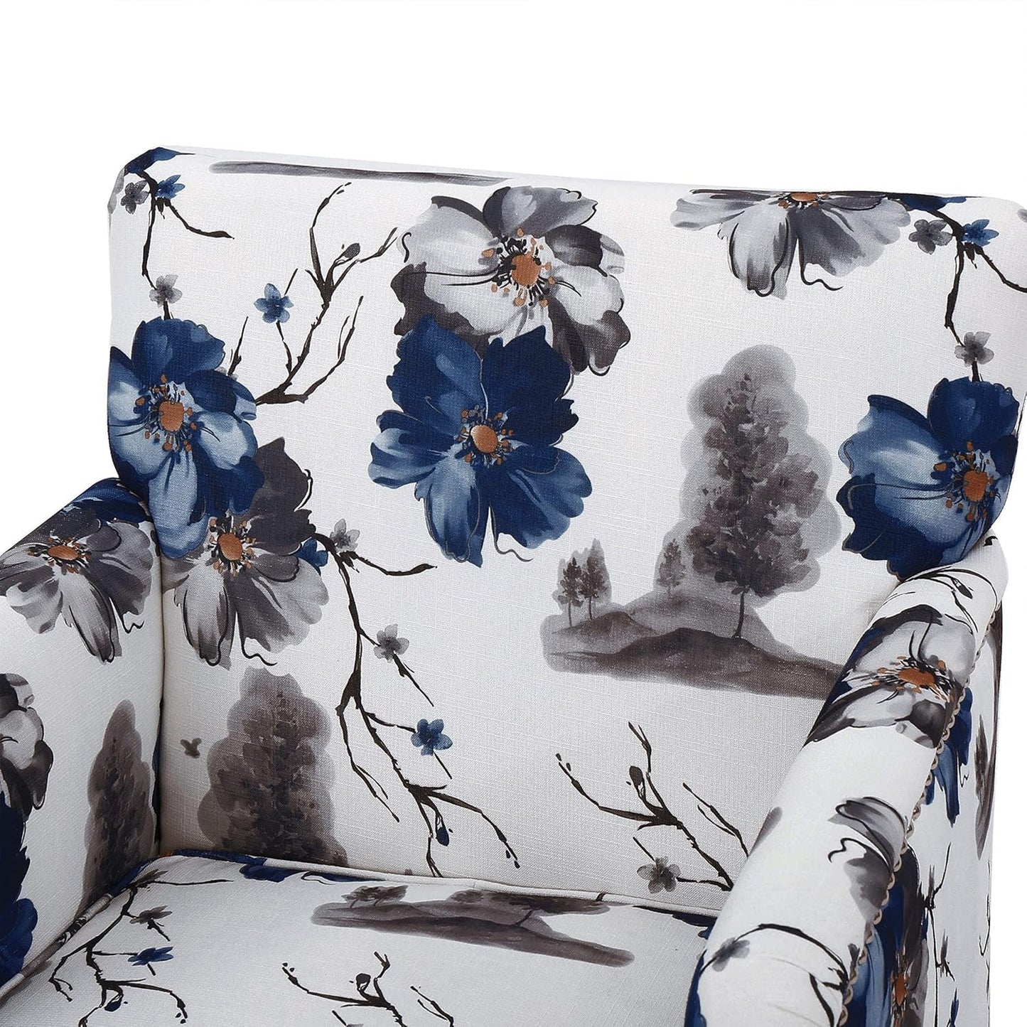 Boaz Floral Print Fabric Club Chair 32 Inch Depth Polyester