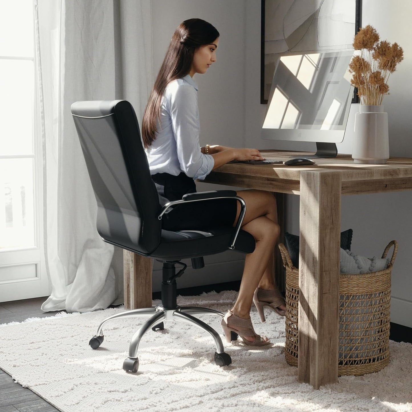 Desk Chair Black Adjustable Office Chair Home Study