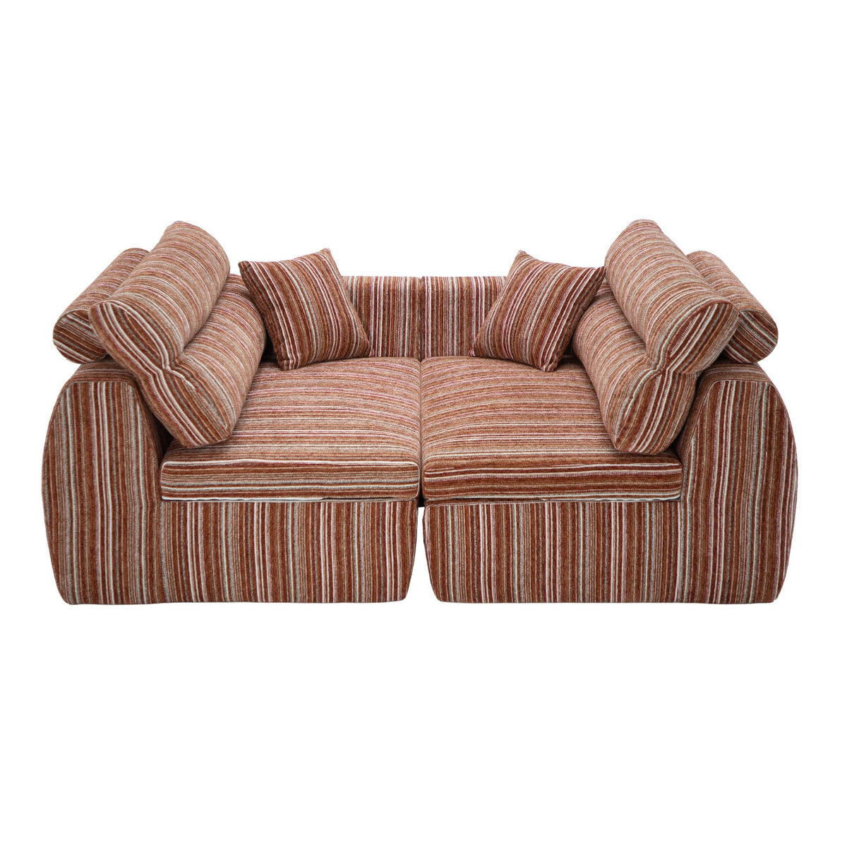 Woven Chenille Striped Compression Sofa