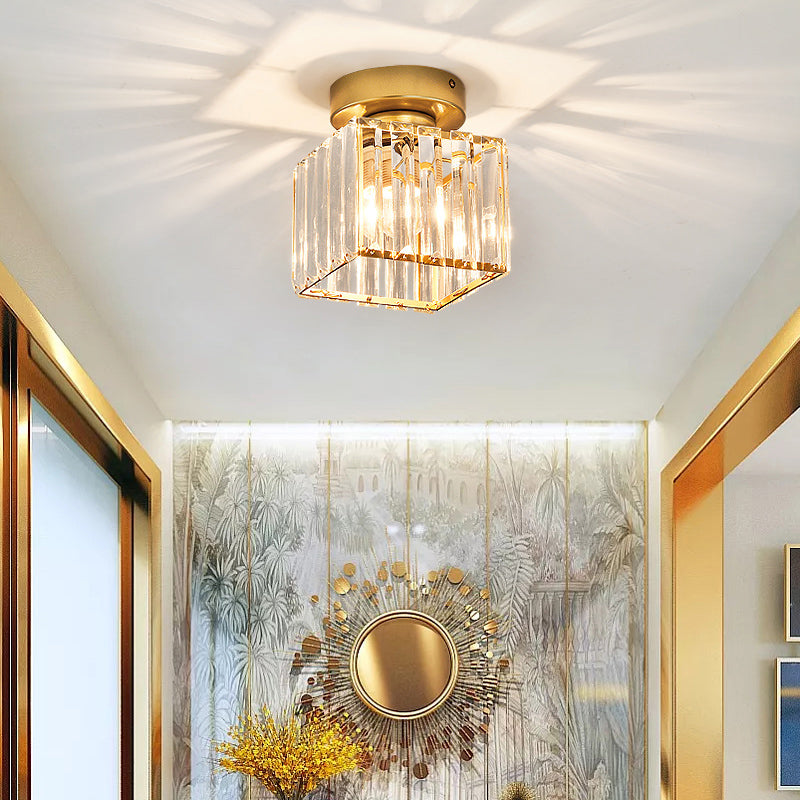 Clara - Elegant Black and Gold Semi-Flush Mount Light