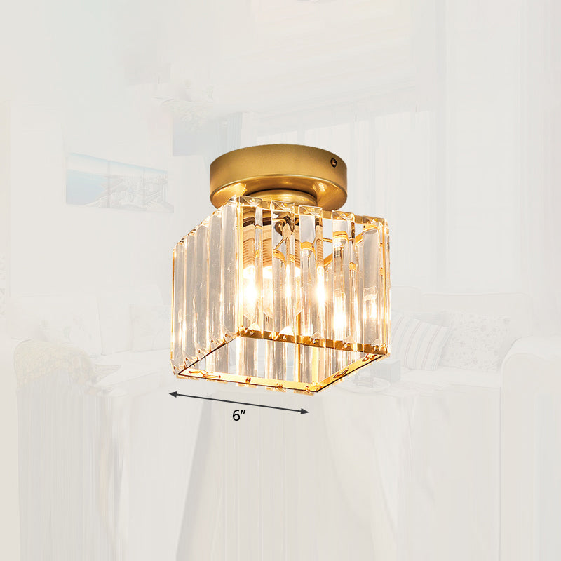 Clara - Elegant Black and Gold Semi-Flush Mount Light