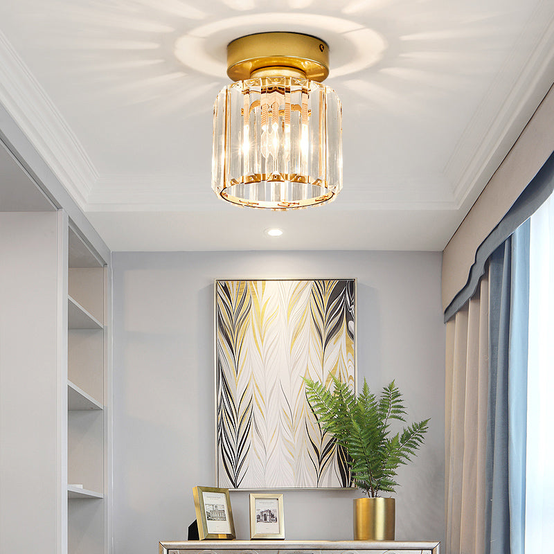 Clara - Elegant Black and Gold Semi-Flush Mount Light