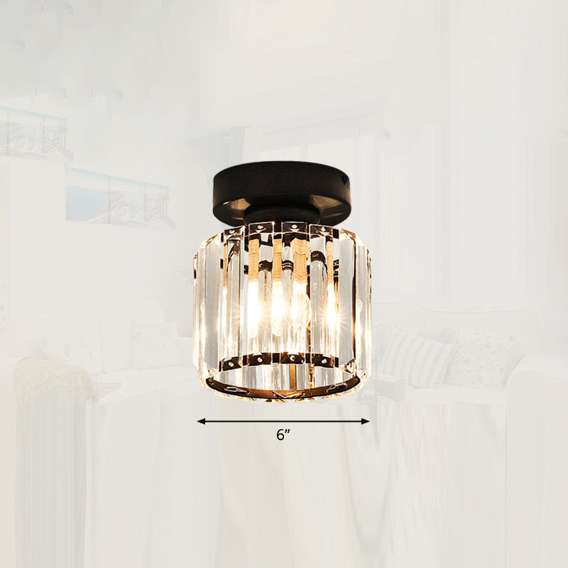 Clara - Elegant Black and Gold Semi-Flush Mount Light