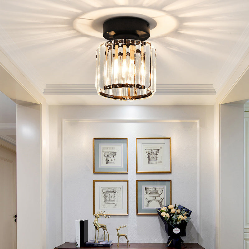 Clara - Elegant Black and Gold Semi-Flush Mount Light