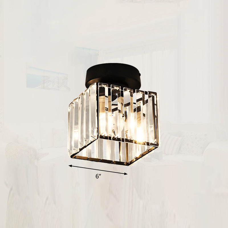 Clara - Elegant Black and Gold Semi-Flush Mount Light