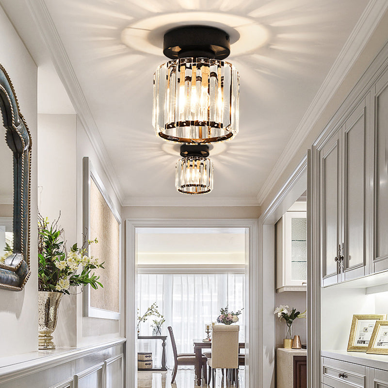 Clara - Elegant Black and Gold Semi-Flush Mount Light