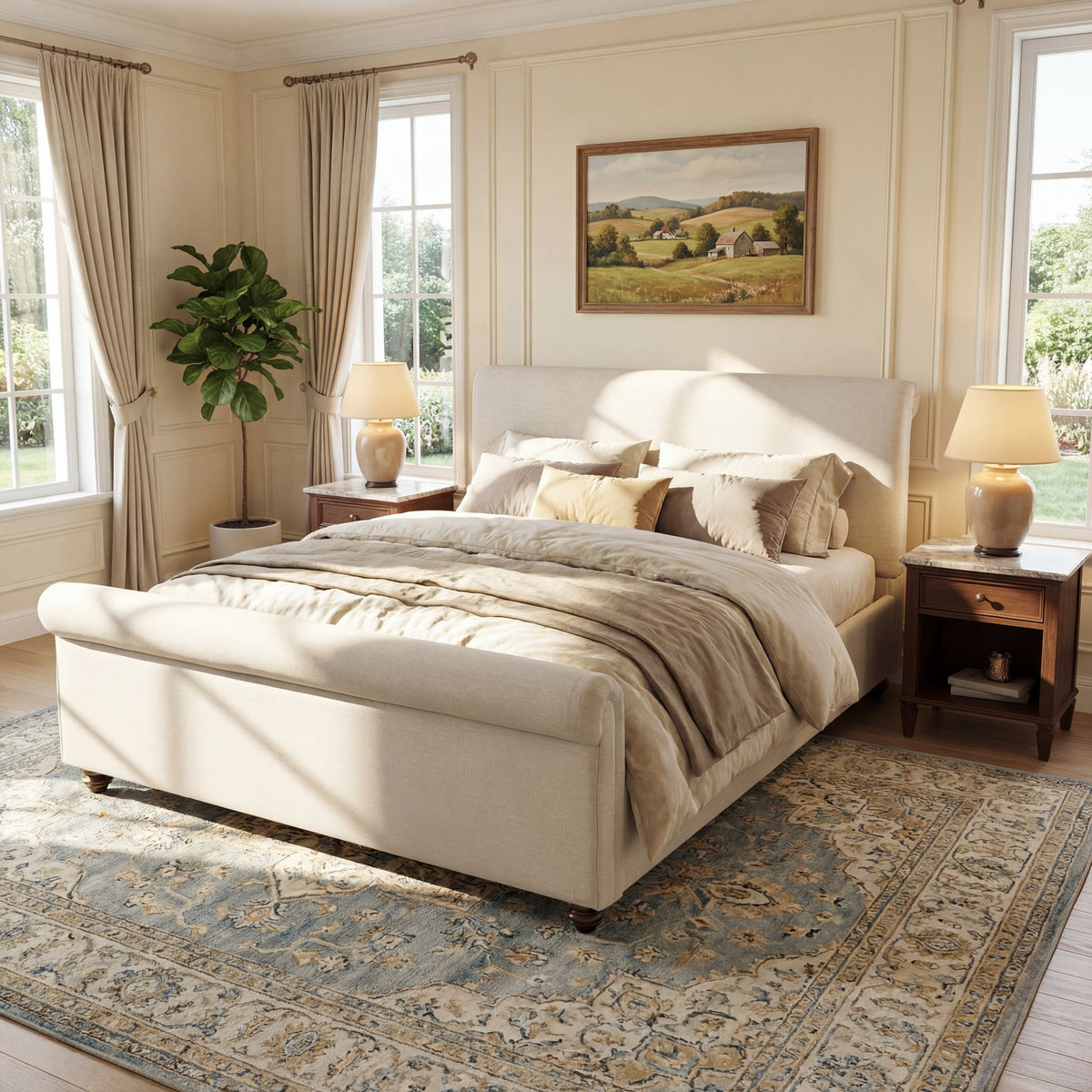 Queen Size Upholstered Bed Frame