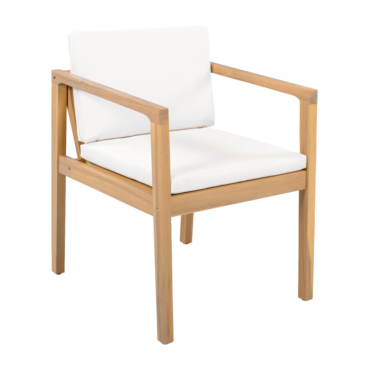 Outdoor Dining Chairs Set of 2 with Acacia Wood Frame