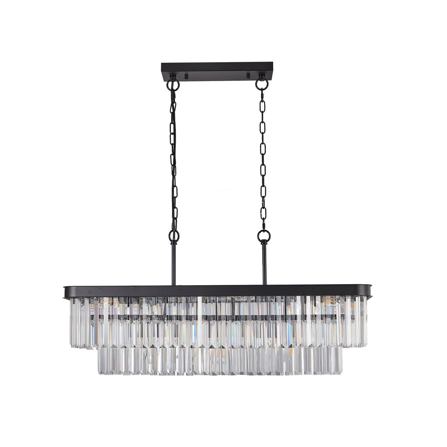 Adjustable Rectangular Crystal Chandelier