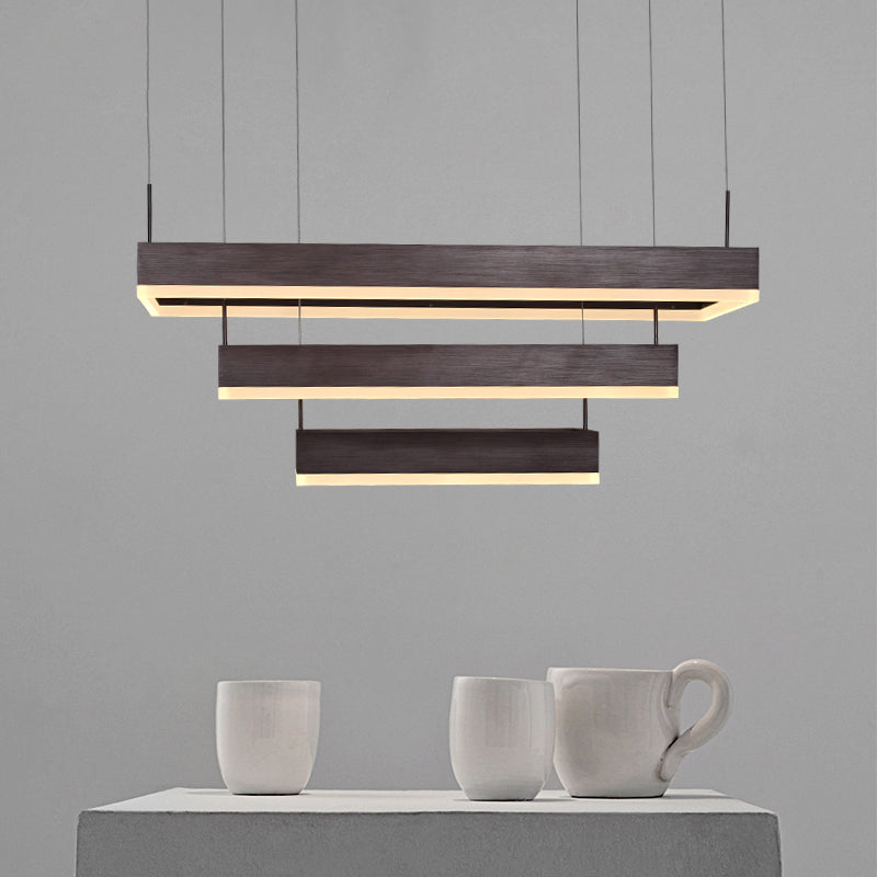 Josephine Coffee Cascade: Modern 3-Tier LED Chandelier