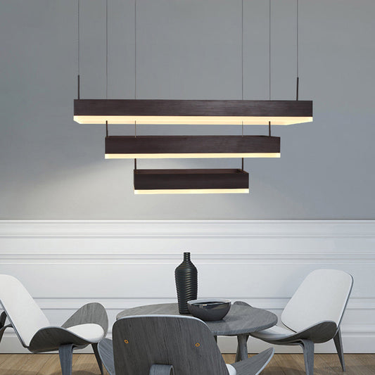 Josephine Coffee Cascade: Modern 3-Tier LED Chandelier