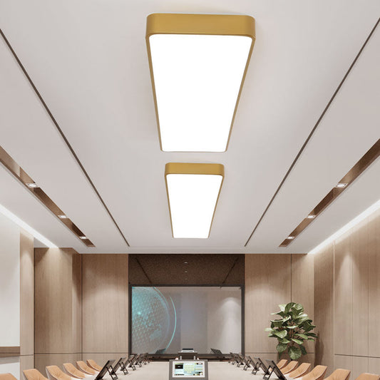 Kennedy Modern LED Flush Mount: Warm Wood and Minimalist Light for Your Office