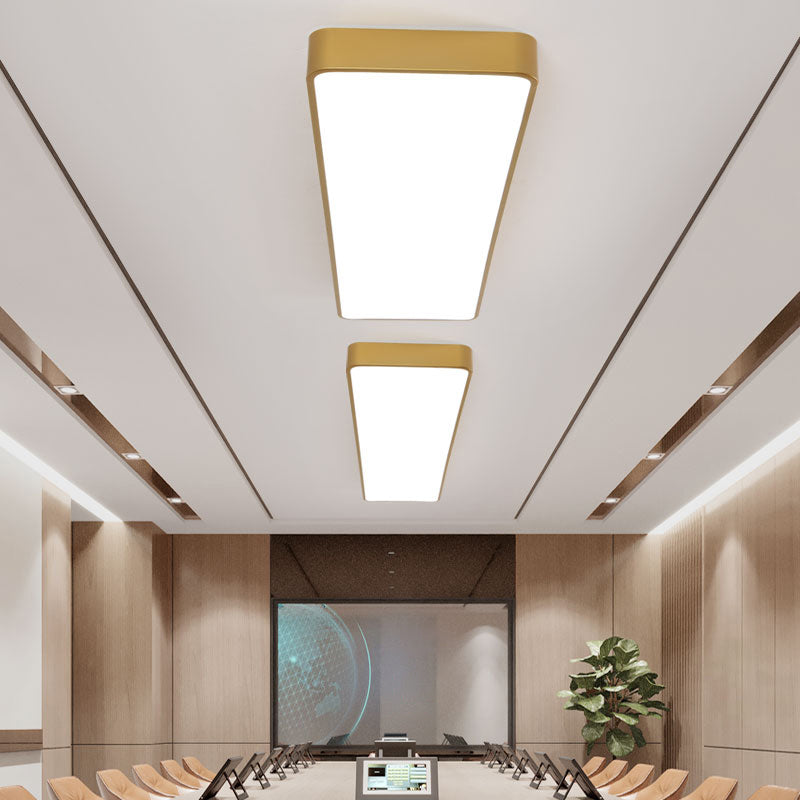 Kennedy Modern LED Flush Mount: Warm Wood and Minimalist Light for Your Office