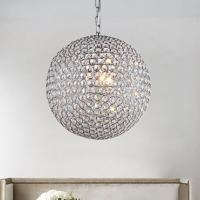 Isabella's Sparkling Symphony: Modern LED Chandelier with Crystal Orb Shade