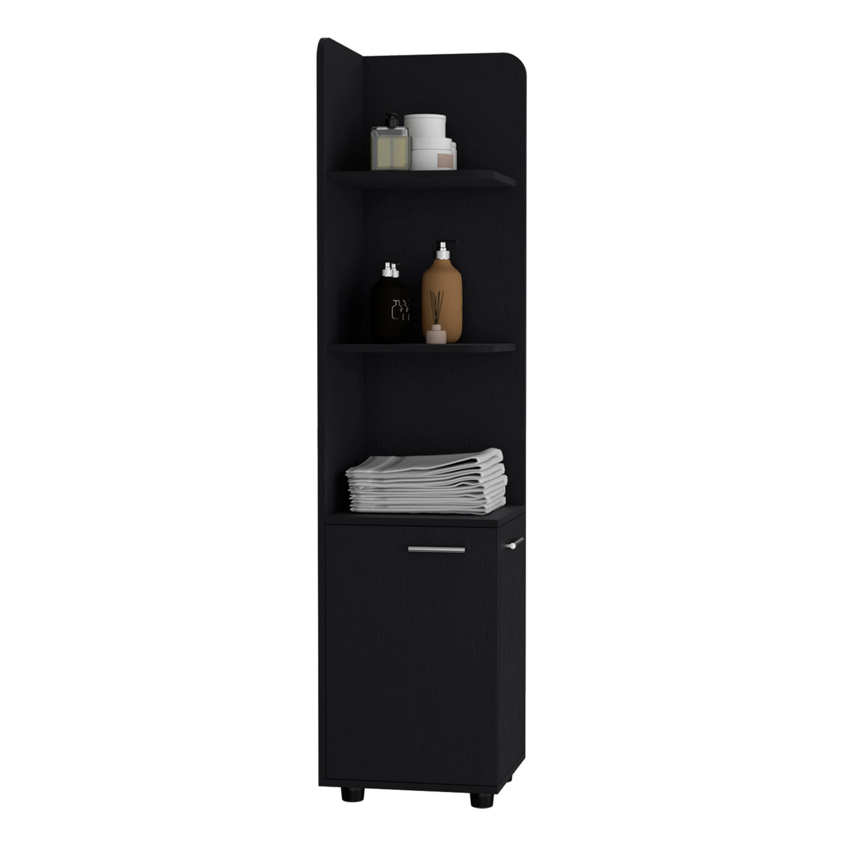 Corner Cabinet 62" Tall with 3-Tier Shelf and 2-Door