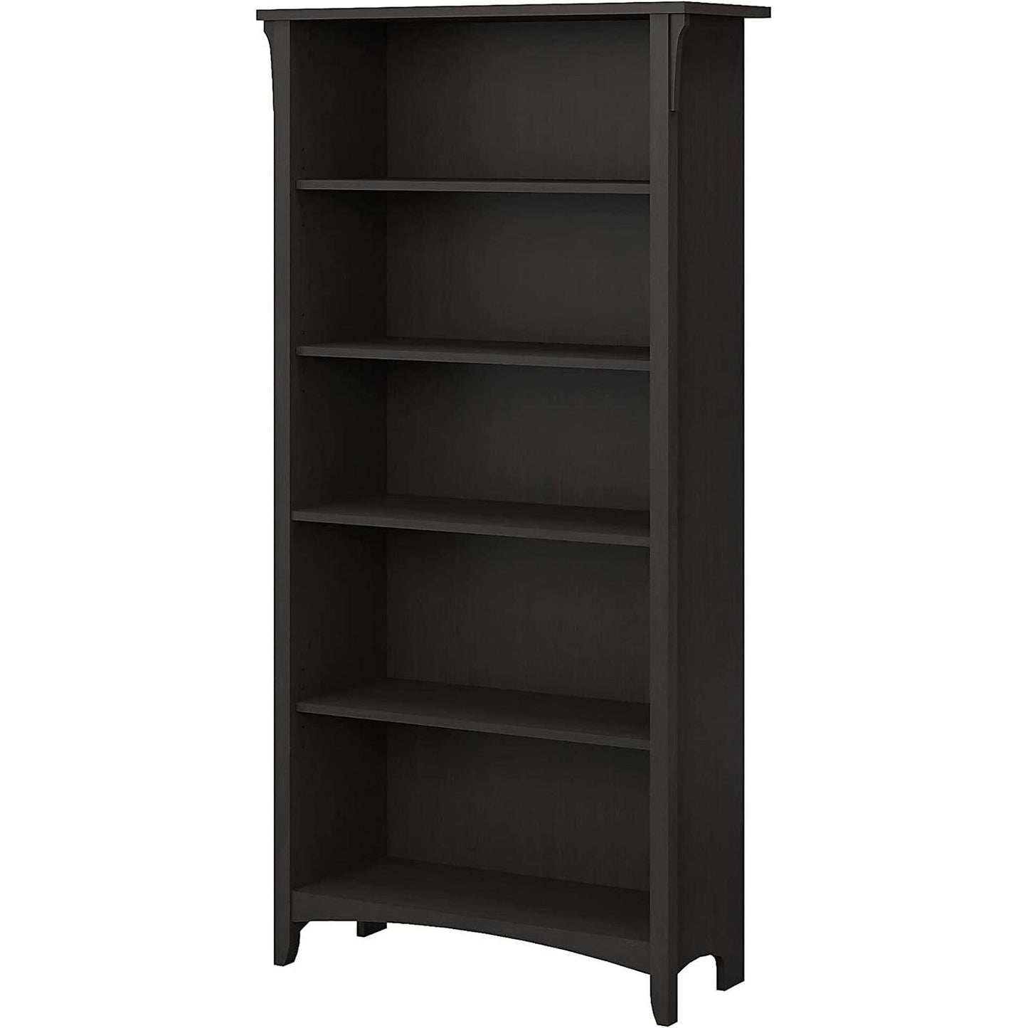 Vintage Black Bookcase With Adjustable Shelves For Home