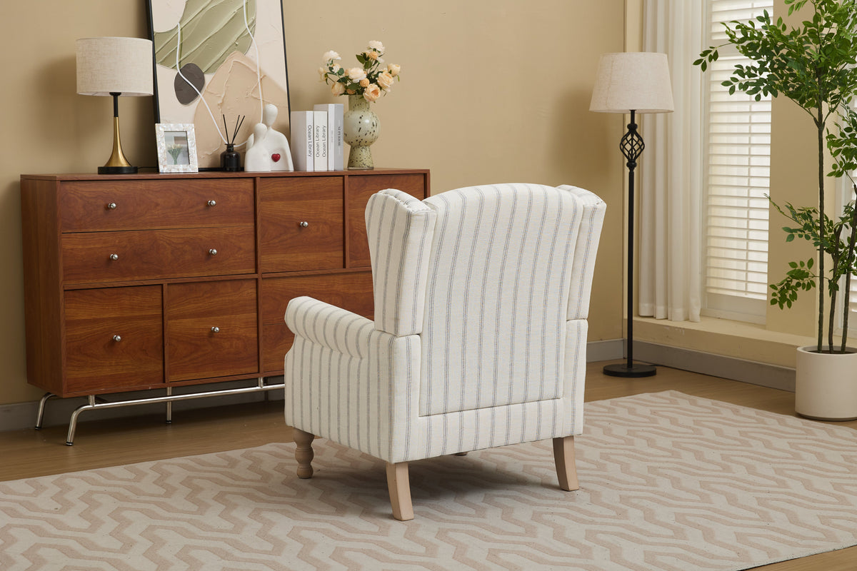 Modern Accent Chair with Retro Wood Legs