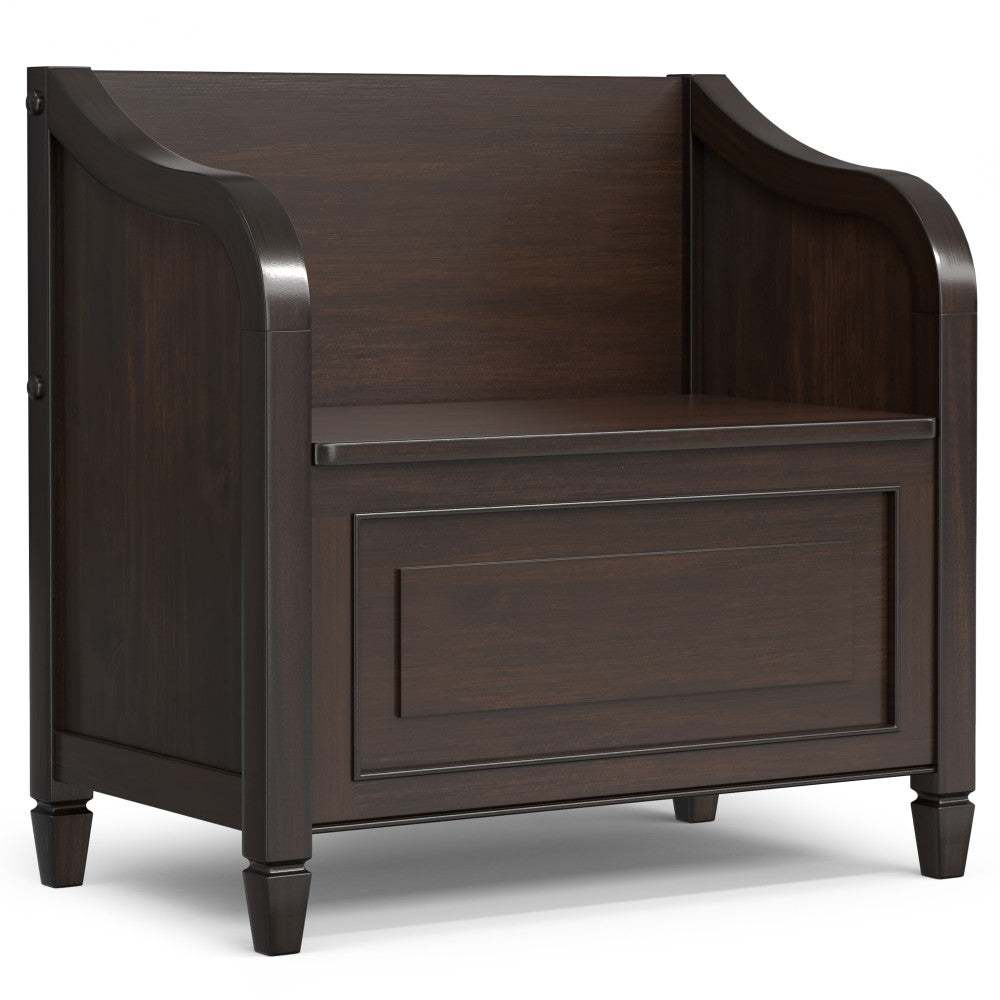 Connaught 30 Inch Wide Solid Wood Small Entryway Storage Bench
