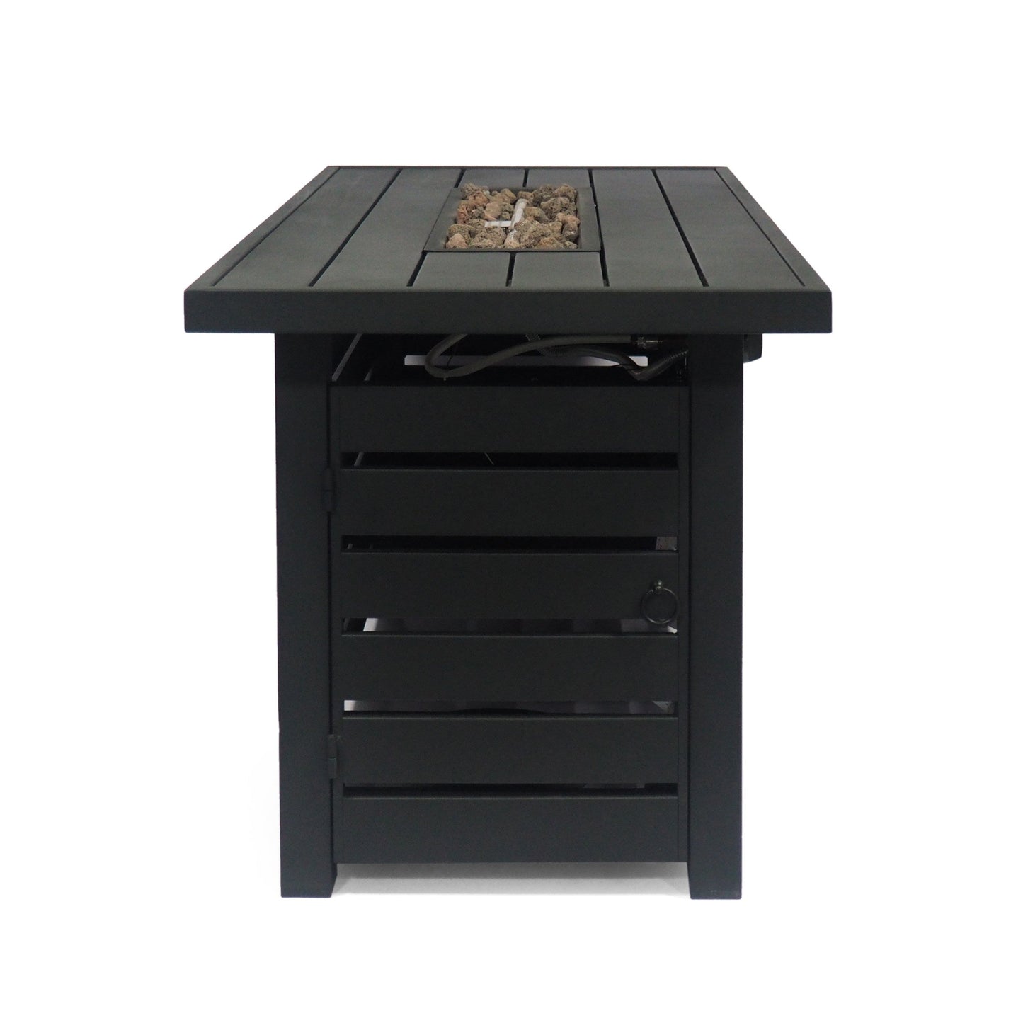 Rectangular Iron Fire Pit - 30,000 BTU - Tank Cover Inside