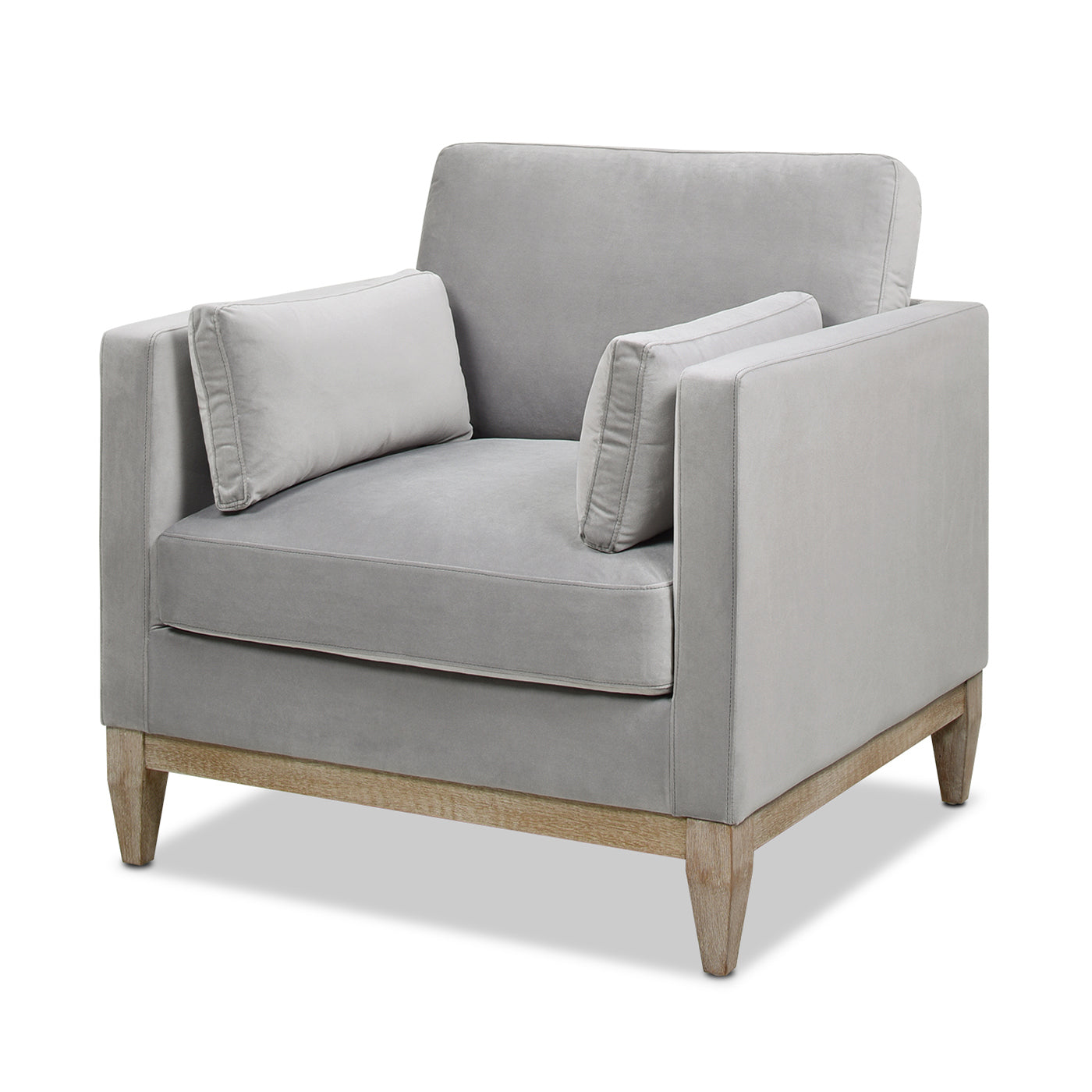 Knox 36' Modern Farmhouse Arm Chair, Opal Grey Velvet