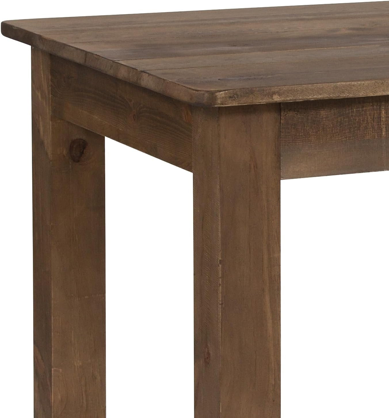 Hercules 46x30 Antique Rustic Solid Pine Farm Dining Table