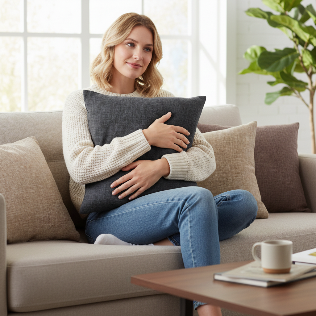 18''x18'' textured solid throw pillow | 12 colors  rustic linen-look weave | farmhouse & modern accent | insert included