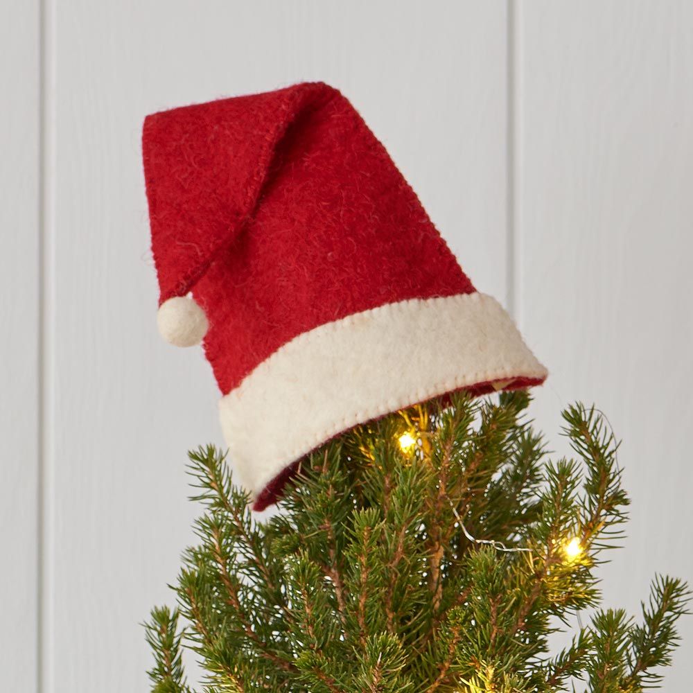 24 Piece Set- Iconic Christmas Mini Tabletop Tree Set- Hand Felted Wool Arcadia Home