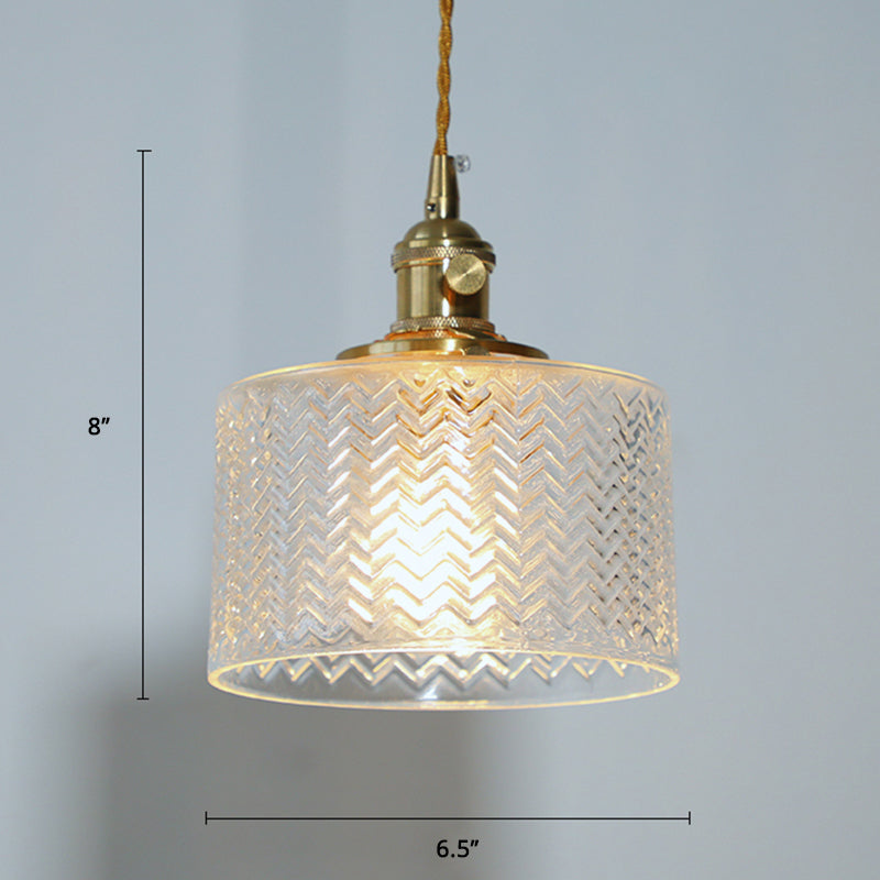 Serene Oasis: Vintage Wave Glass Pendant Lamp for Tranquil Evenings (1-Light, Green)