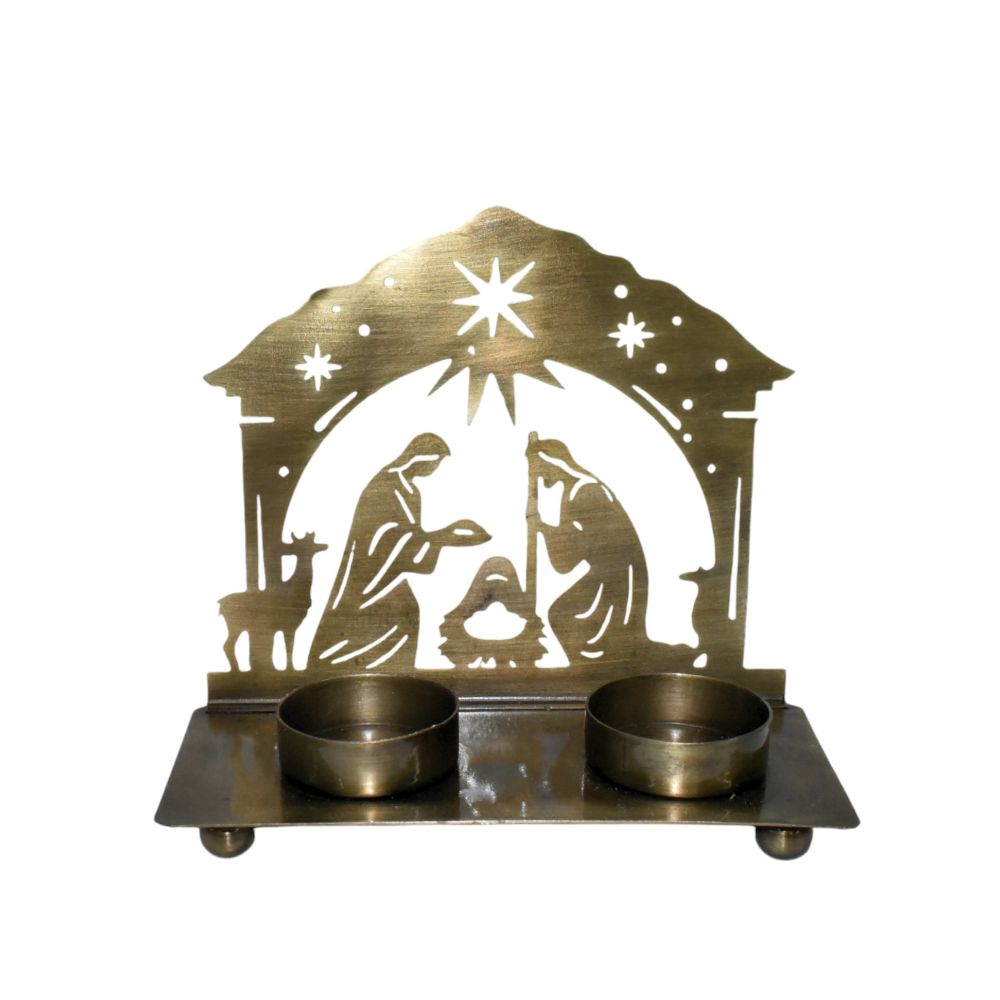 Nativity Scene T-Light Candle Holder