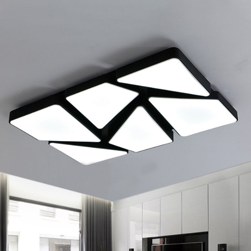 Modern LED Flush Mount: Square/Rectangular Options for Home or Office