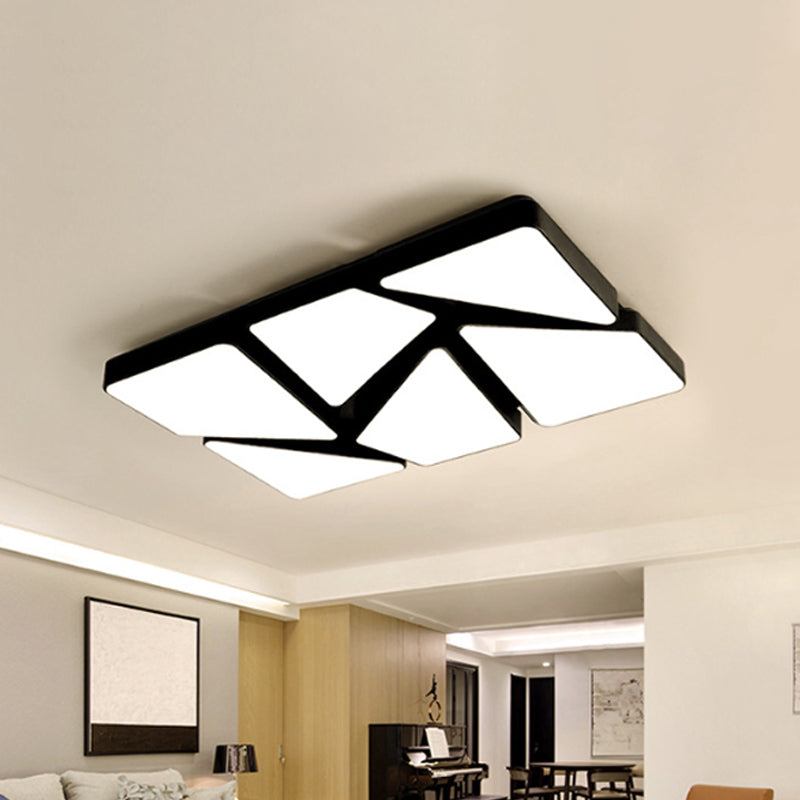 Modern LED Flush Mount: Square/Rectangular Options for Home or Office