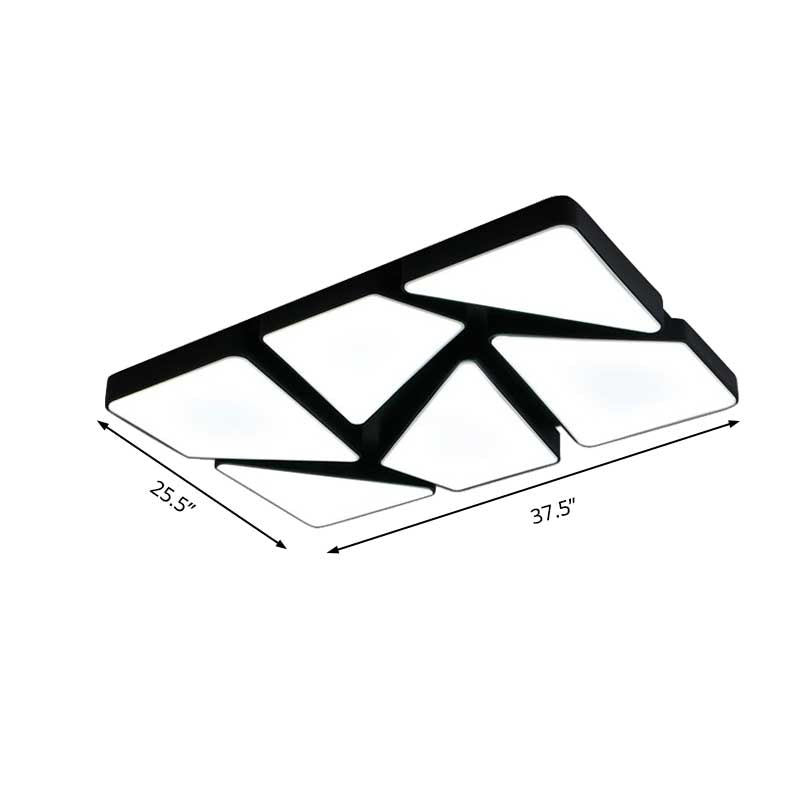 Modern LED Flush Mount: Square/Rectangular Options for Home or Office