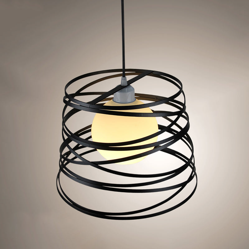 Isabella's White Glass Dome Pendant Light