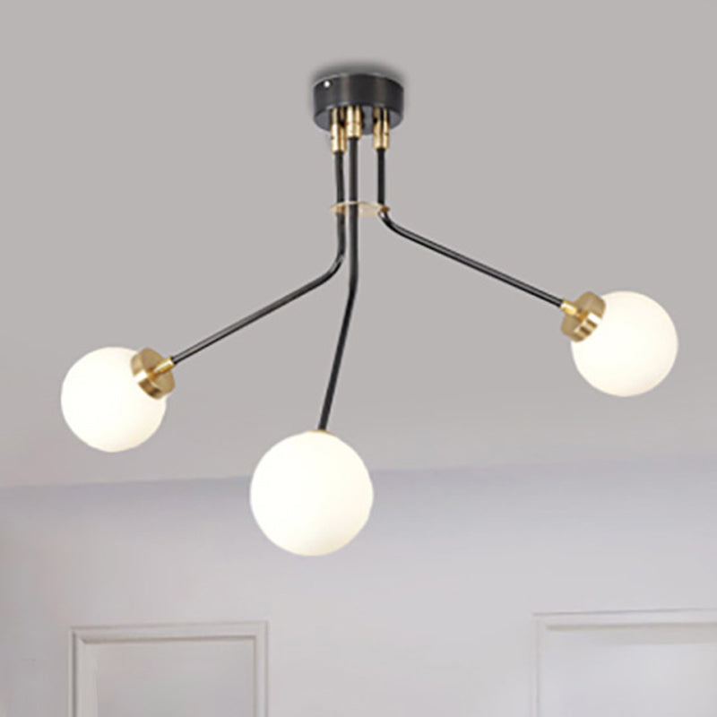 Introducing Nova's Adjustable Radiance: Modern Black Metal Semi-Flush Ceiling Lamp