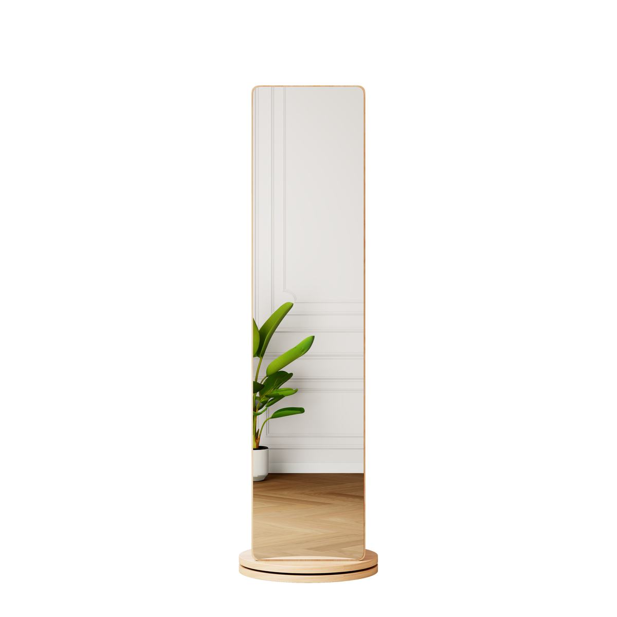 Multifunctional 360° Rotating Full Length Mirror with Coat Rack